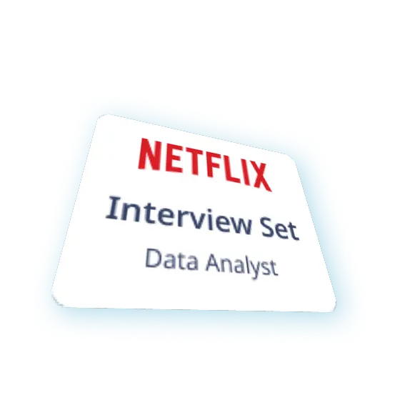 Jobity application card for a Data Analyst role at Netflix: Interview Set