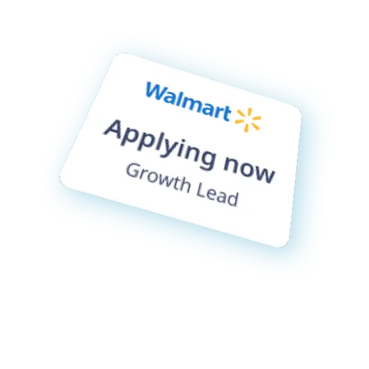 Jobity application card for a Growth Lead role at Walmart: Applying now