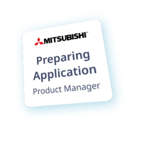 Jobity application card for a Product Manager role at Mitsubishi: Preparing Application