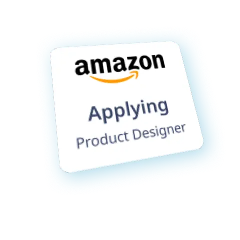 Jobity application card for a Product Designer role at Amazon: Applying